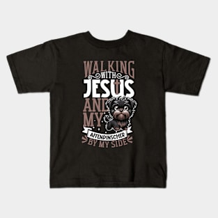 Jesus and dog - Affenpinscher Kids T-Shirt